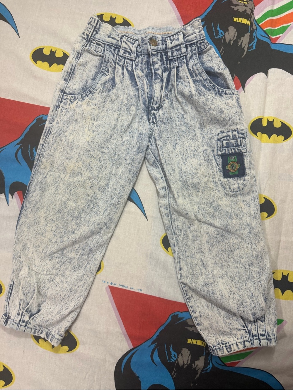 Vintage 80s Lee Air Gear Toddler Acid Wash Jeans Kids Size 4